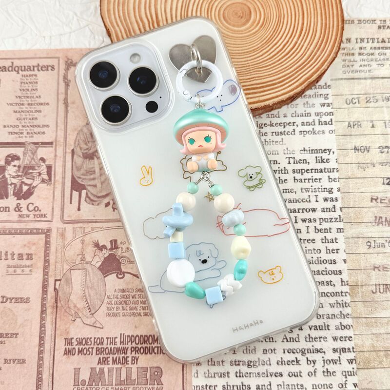 正版泡泡玛特molly手机链挂件串珠diy可爱钥匙扣背包挂饰|undefined
