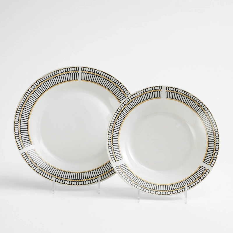 Ceramic sticker, tableware, set, dinner plate, soup bowl, 18 pieces