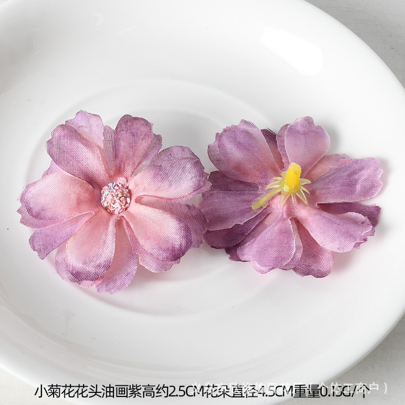 Simulación pequeña flor de crisantemo de la familia de margarita pequeña flor de sol de flores artificiales de flores de seda de tela de fijación de flores DIY material