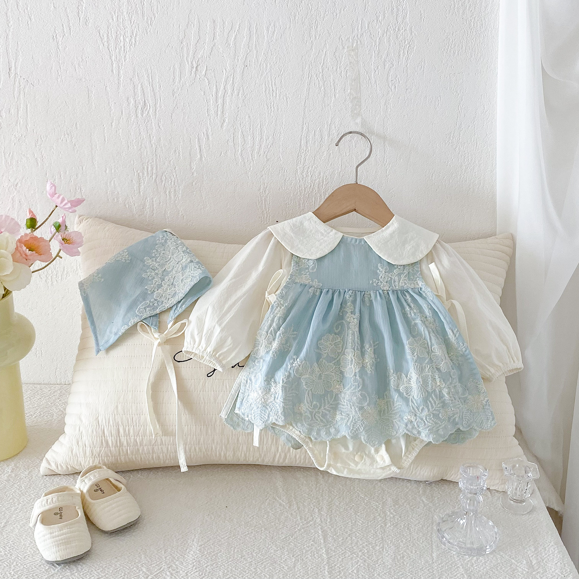 2025 Autumn Baby Romper Fashionable Girl Baby Bodysuit Princess Suit Crawling Suit Outing Suit Three-Piece Set