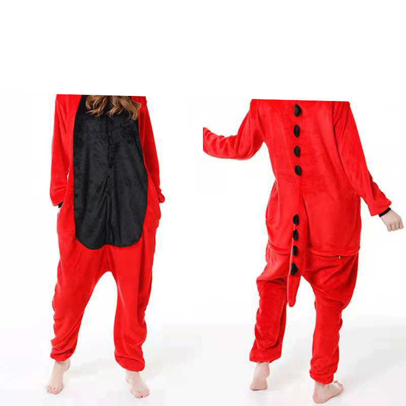 FUENTE Fábrica al por mayor pareja niños de dibujos animados animal de una sola pieza pijamas de franela Otoño e Invierno engrosada dinosaurio cálido