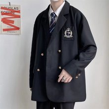 学生学院风西服潮男士休闲ins制服小西装韩版2023春秋季宽松班服