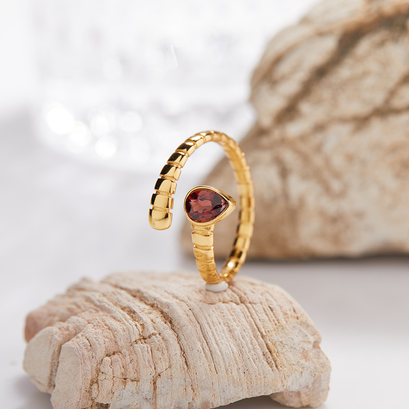 3g Weight Open Rings Classification Adjustable Ring Size 1 Piece Quantity Daily, Street Occasion 925 Sterling Silver, natural stone, Crystal Material Geometric Pattern All Seasons Season Women's Gender Simple Style, Classic Style Style 925 Sterling Silver Natural Stone Crystal Geometric Open Rings 22