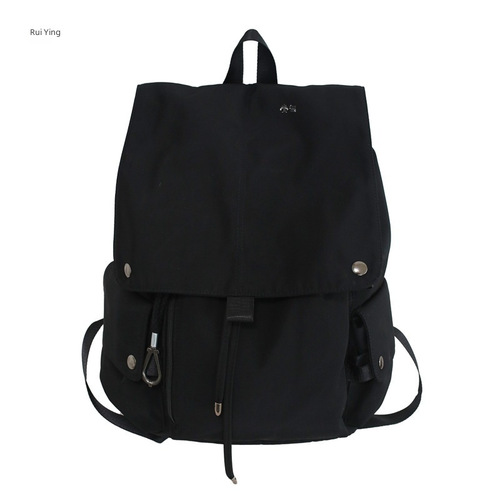Ins Hong Kong style schoolbag for women Korean style Japanese high school college students backpack junior high school students versatile flip drawstring backpack