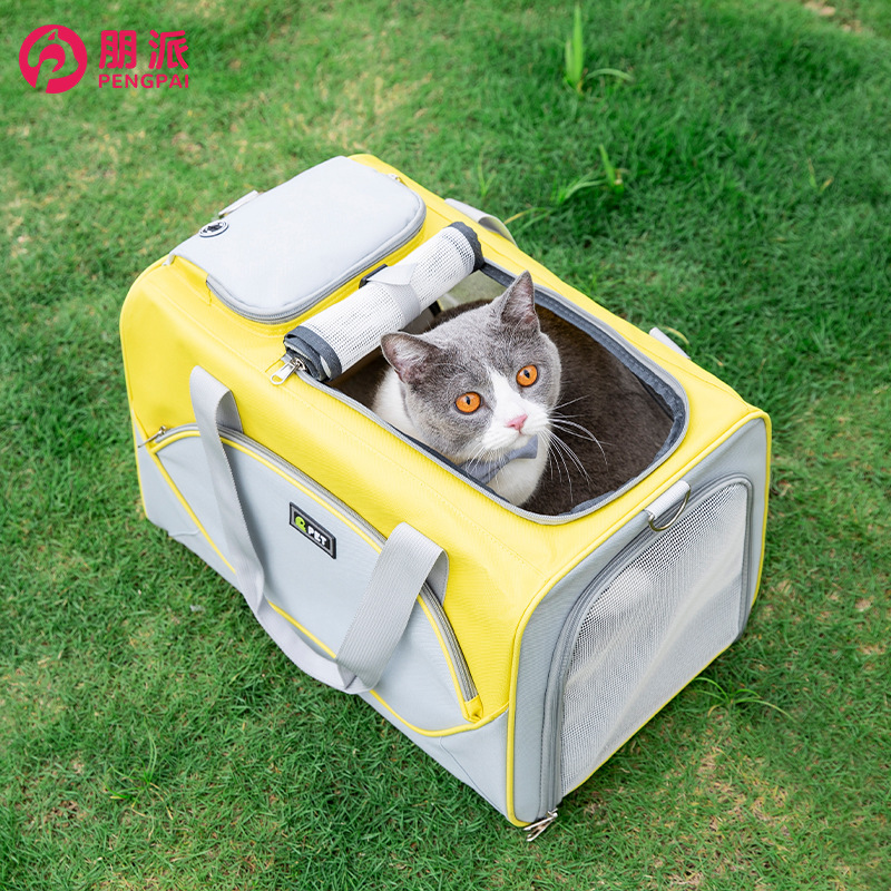 Manufacturer Direct Sale Portable Pet Travel Wheeled Carrier Foldable Oxford Fabric Cat Bag Breathable Large Capacity Handheld Dog Crate