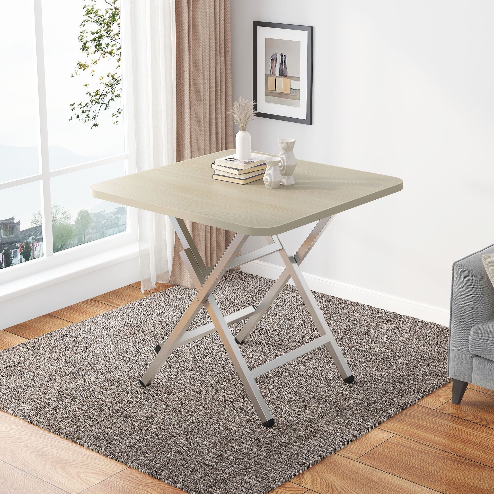 Mesa plegable alquiler de alquiler de mesa de comedor al aire libre portátil mesa de estand simple mesa de comedor casera mesa cuadrada