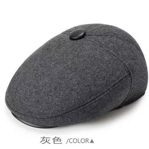 Sombreros de mediana edad para hombres, gorras de lengua de pato, invierno para personas mayores, gorras de protección de orejas calientes, gorras grandes, papás, frío