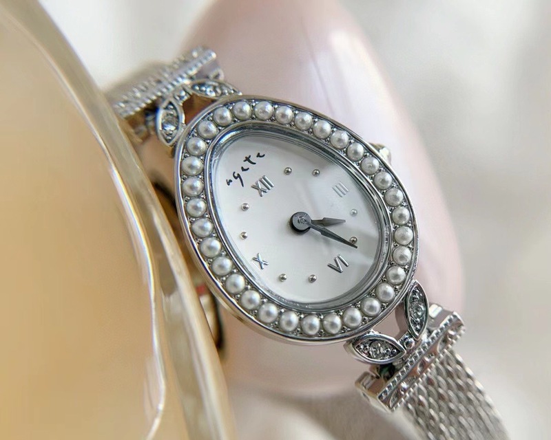 Agete同タイプ中古腕時計ミニ秀気角型麦穂レディース角型レトロ石英時計watch|undefined