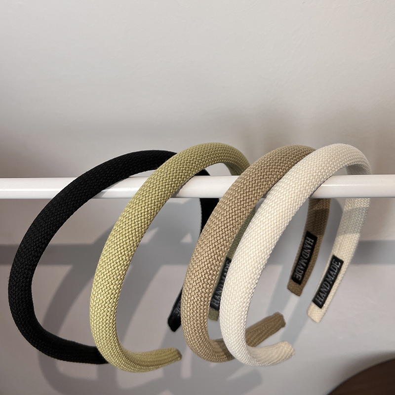 Simple Style Solid Color Cloth Handmade Hair Band 1 Piece display picture 5