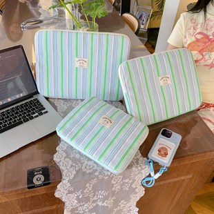 Ins Small Fresh Stripesd Computer Bag 11inch iPad Bubble Wrap Tablet Bag 14/ 15inch Laptop Bag