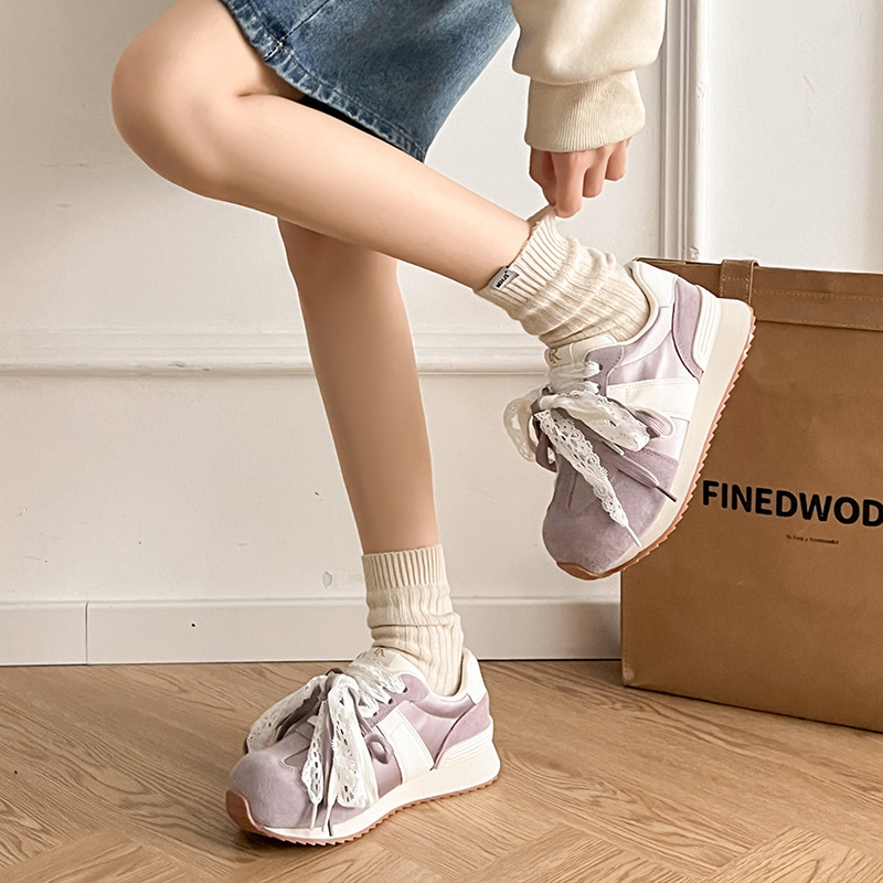 Ballet de encaje no-pantalón Argan De zapatos de entrenamiento 2025 nuevo estilo primavera y otoño con pantalones de piernas largas zapatillas deportivas púrpura image 3