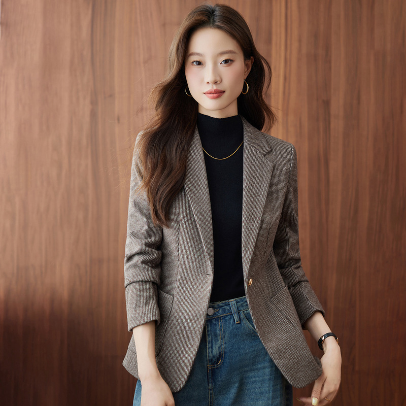 灰色西装外套女春秋2025新款时尚休闲上衣秋冬气质修身爆款小西服|undefined