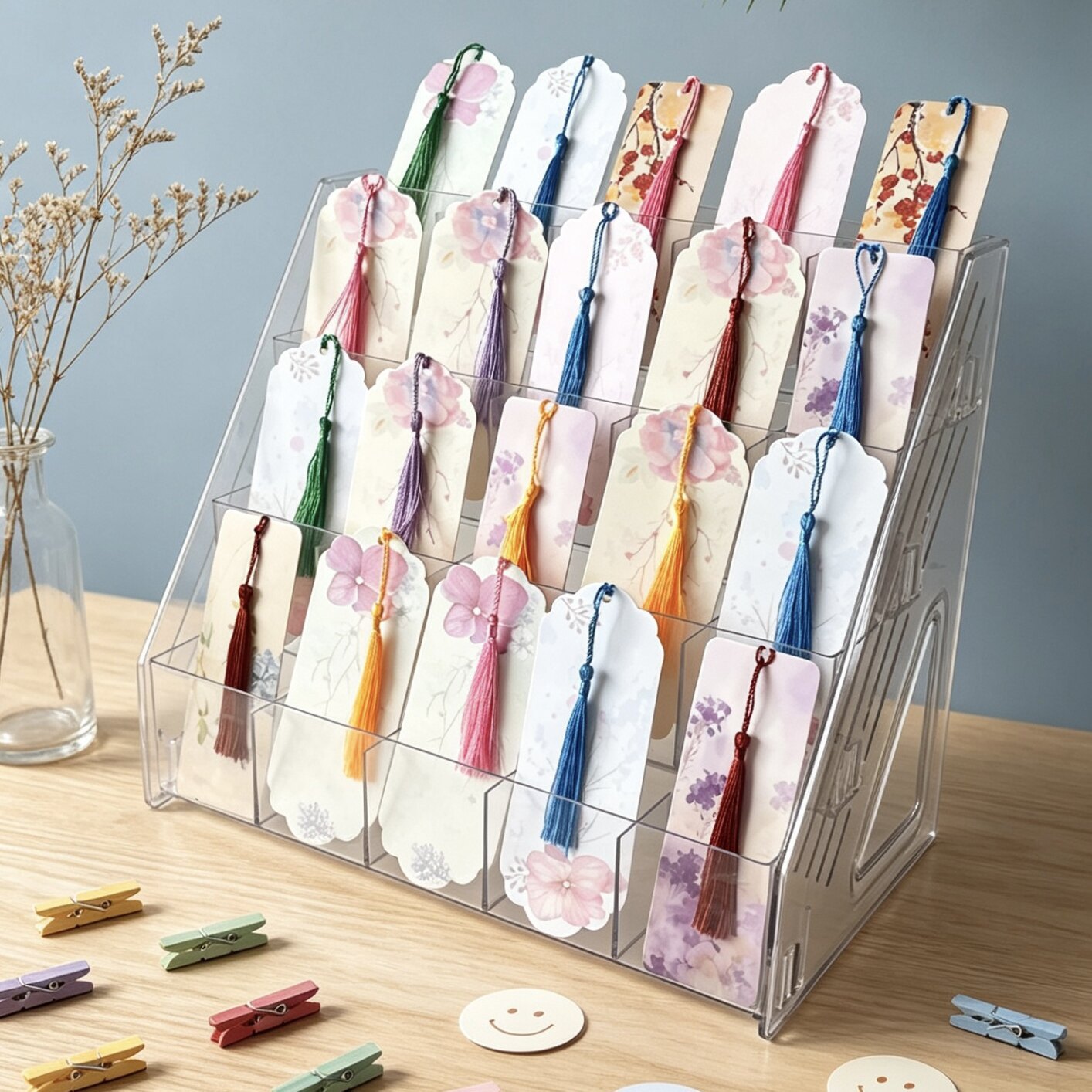 Stationery store bookmark display rack, kindergarten artwork shelf, photo stand, simple multi-layer display rack
