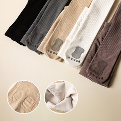 2022秋冬新款 薄絨麻花磨毛兒童連褲襪 加絨純色小腳丫女童打底襪