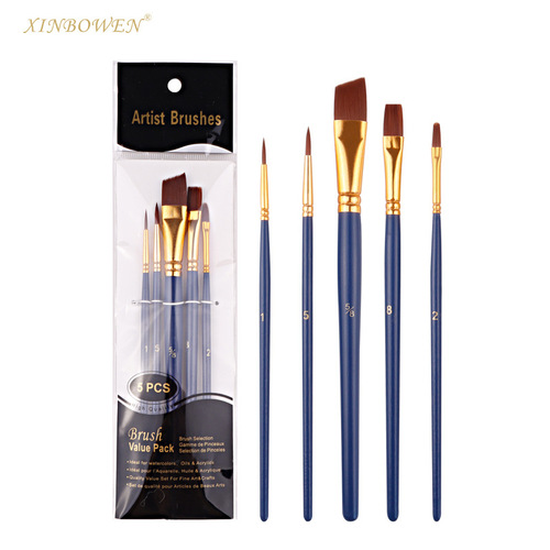 Wooden nylon brush set hook pen student art supplies painting pen watercolor oil brush wholesale