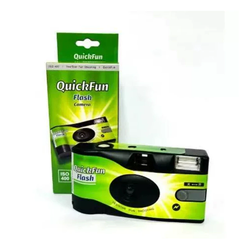Одноразовая пленочная камера Yesstar QuickFun Зеленая 24 кадра 400 градусов с вспышкой
