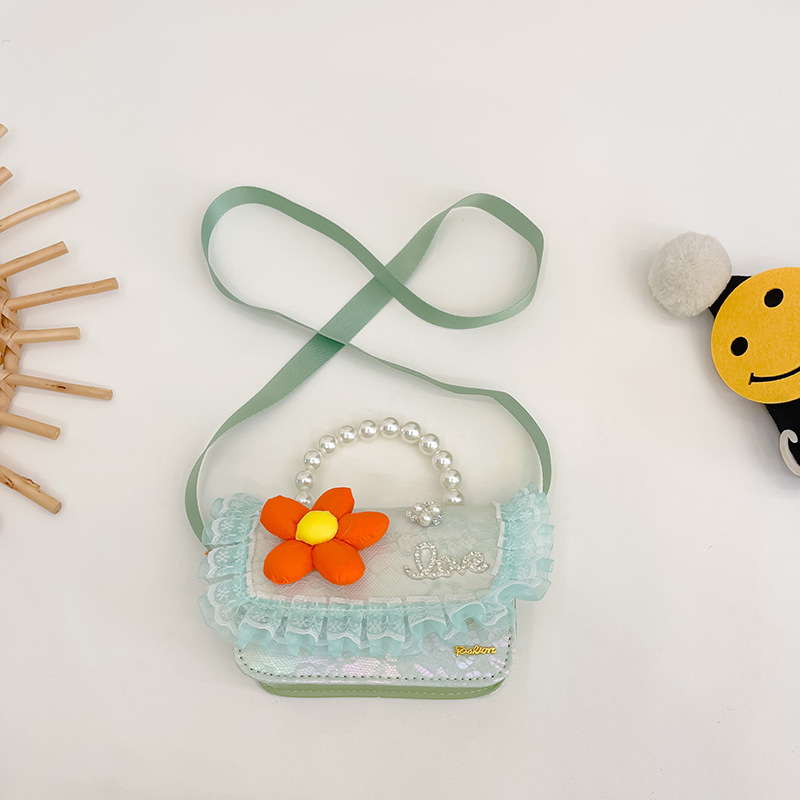 Bolso de los niños de estilo coreano 2022 Otoño Nueva Chica Flor bolsa de mensajero de moda estilo Chanel mini bolsa de accesorios de moda