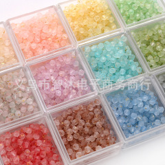 【一斤装】2-4mm国产幻彩珠光染芯玻璃米珠串珠手工diy散珠配件
