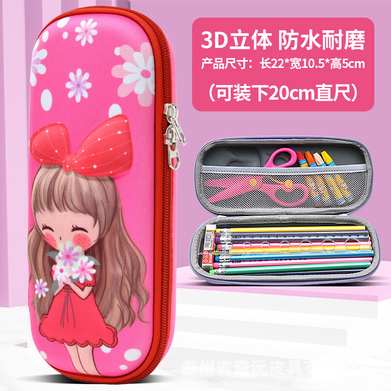 EVA papelería caja de lápices 3D tridimensional de doble capa de gran capacidad de dibujos animados niños estudiante impermeable resistente al desgaste LOGOTIPO conjunto Premio