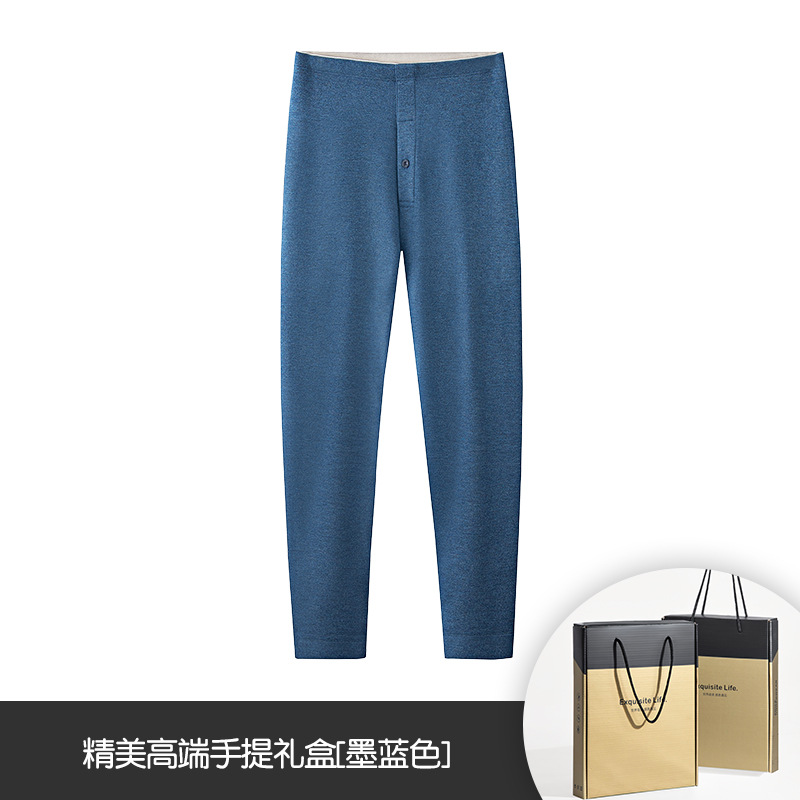 [Enorme y cálido] Nuevos pantalones calientes de otoño e invierno de lana de seda transfronteriza para hombres más leggings de terciopelo engrosados a prueba de frío