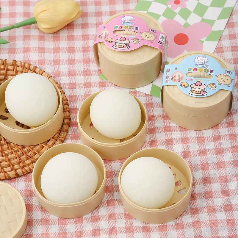 創意減圧偽饅頭解凍神器小饅頭つまみ楽シミュレーション小籠包スローバック減圧玩具|undefined