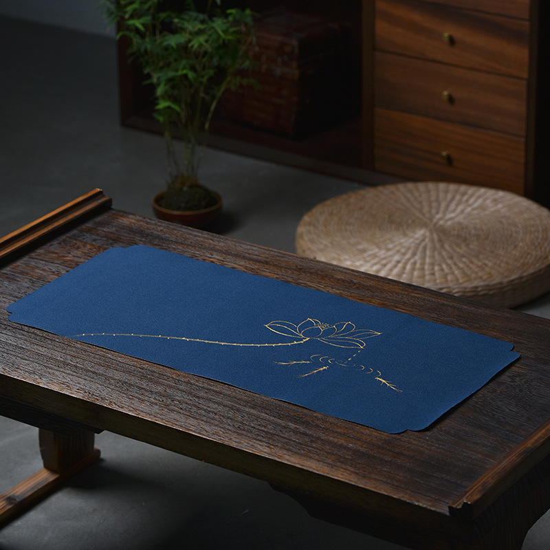Alfombra de té seca pintada a mano impermeable estera de aislamiento de tela zen mantel de gama alta ceremonia del té titular de la estera corredor de la mesa estera de la placa de té