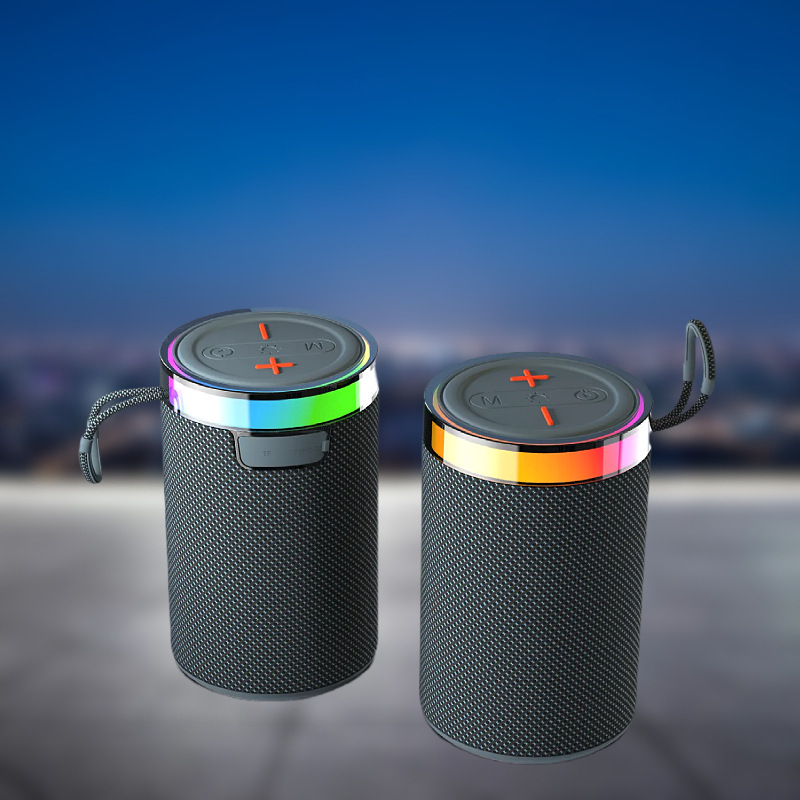 卸売クロスボーダー新しいワイヤレス Bluetooth スピーカーミニファブリック rgb ライト屋外ポータブル小型オーディオサブウーファー|undefined