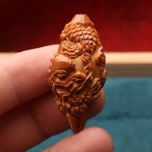 厂家直供橄榄核手工雕刻单籽龙行天下挂件挂饰核雕龙把玩件文玩