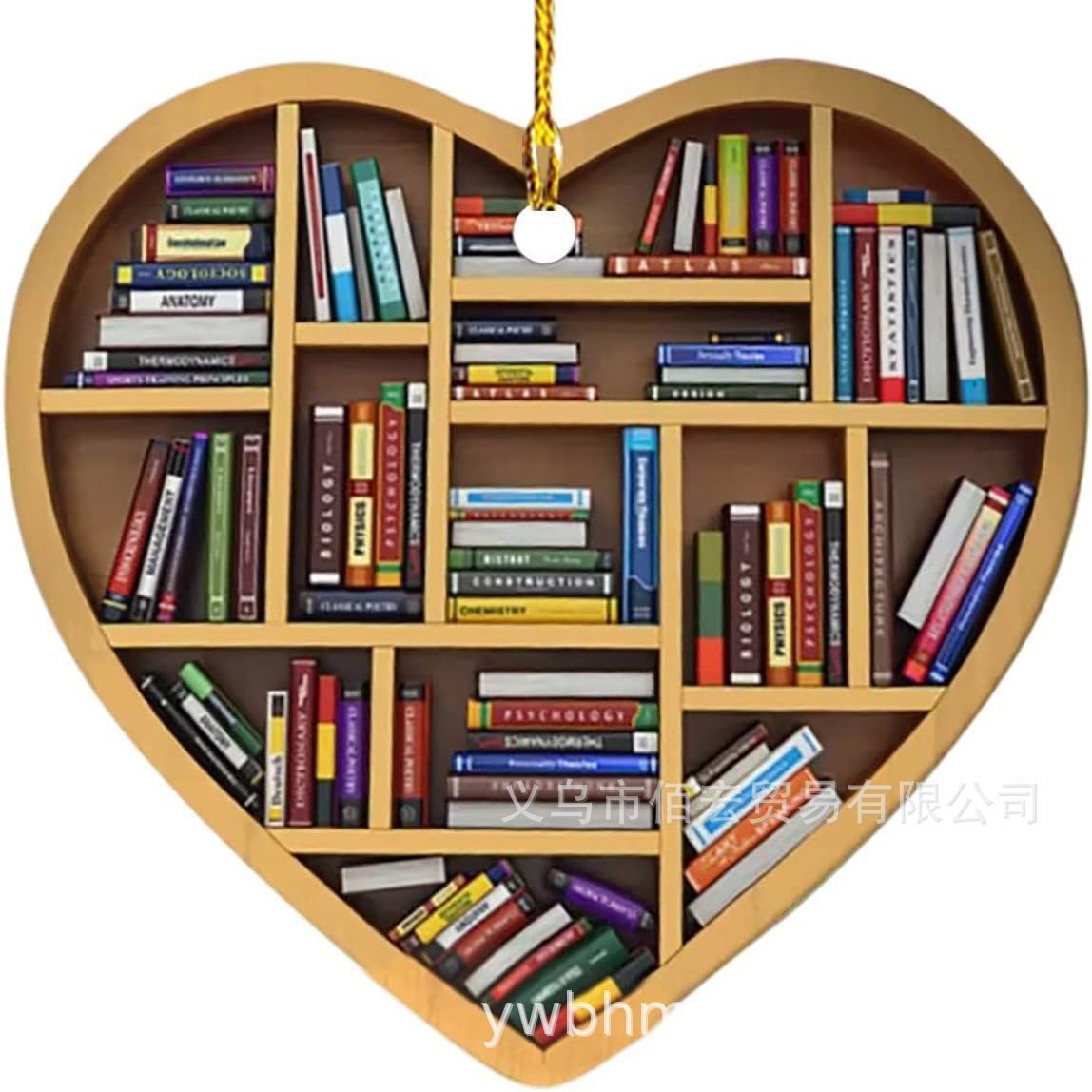 23 nuevos adornos de Navidad libros amantes de la biblioteca en forma de corazón adornos de automóviles adornos de decoración del hogar