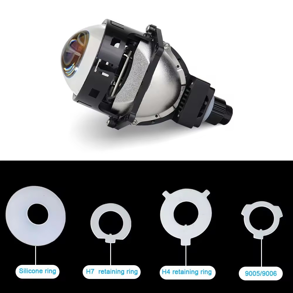 Venta caliente PL4 vidrio azul LED lente bifocal lente láser actualización de faros de coche inteligente apertura rápida súper brillante
