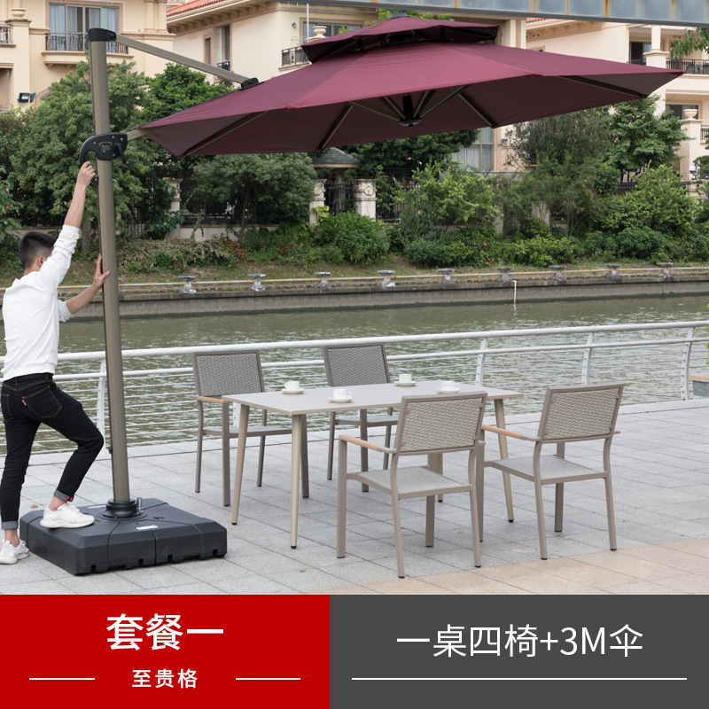 Ocio al aire libre mesa y silla patio Villa jardín al aire libre balcón Silla de ratán al aire libre cafetería decoración al aire libre combinación de muebles