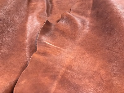 Italy Honey Tree skin cream cowhide Vegetable tanned leather 2.5-3.0mm Reddish brown Oil wax