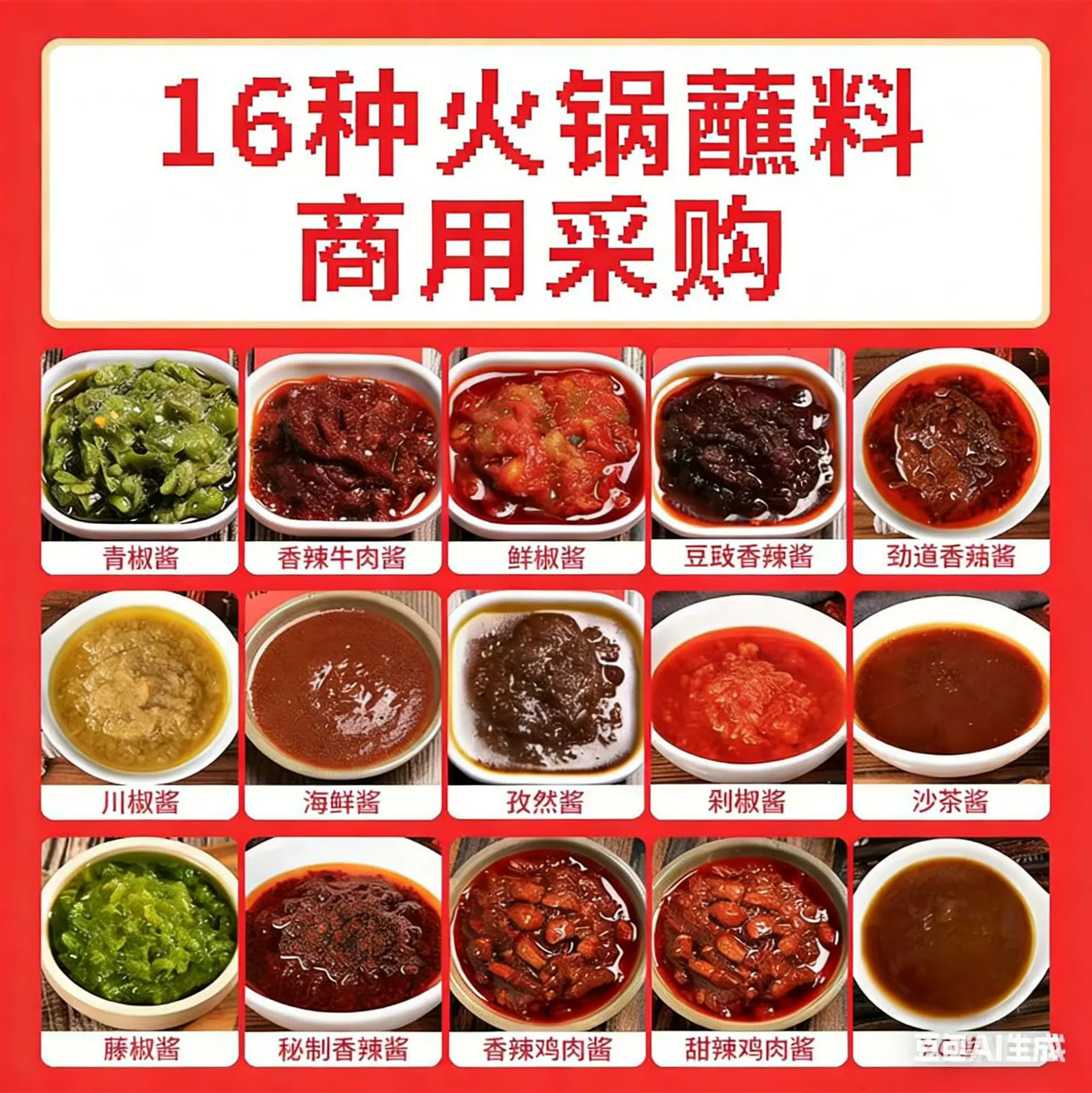 火锅蘸料专用500g开店火锅自助餐牛肉酱小火锅酱商用香菇酱辣椒酱