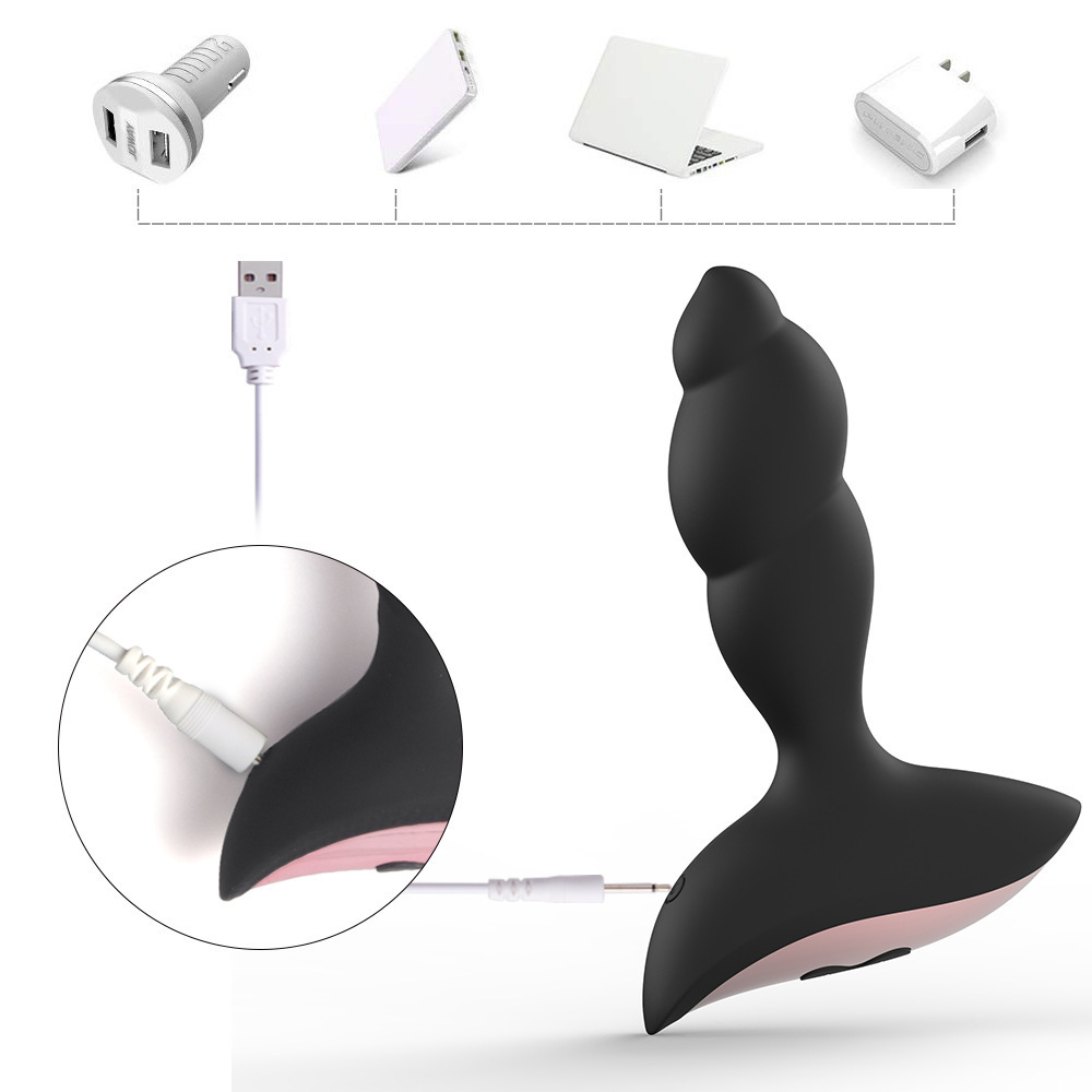 Remote Control Vibrating Anal Plug Prostate Massager with Silicone Body and Training Beads — detail image 1
