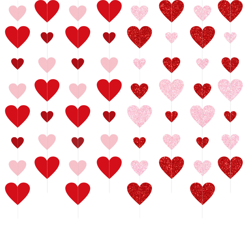 Día de San Valentín decoración de la habitación decoración de la boda suministros amor colgante bandera cadena pieza Día de San Valentín amor tire bandera corona