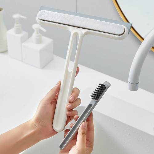 Four-in-one glass cleaning brush, double-sided wiper, screen window brush, glass cleaning window gap, small hair brush, sponge brush