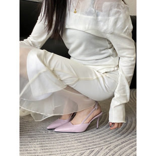 Spring 2025 New Pointed Short Heeled Elegant Slim French Fashionable Sexual Beauty Women's Shoes