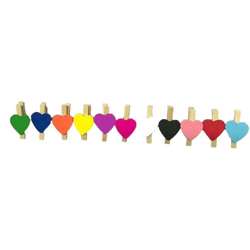 Multi-functional color cute small clip simple and practical mini photo clip wooden ornaments small fresh love clip