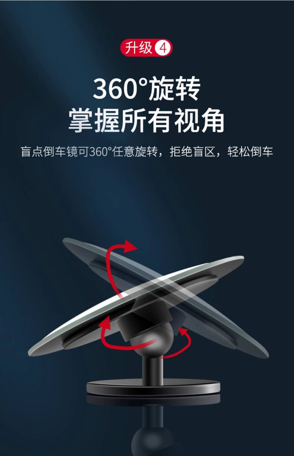 Rearview Mirror Small Round Mirror for Car and Motorcycle, Convex Lens Mirror for Vehicle, Waterproof High-Definition Blind Spot Auxiliary Mirror for Car Installation