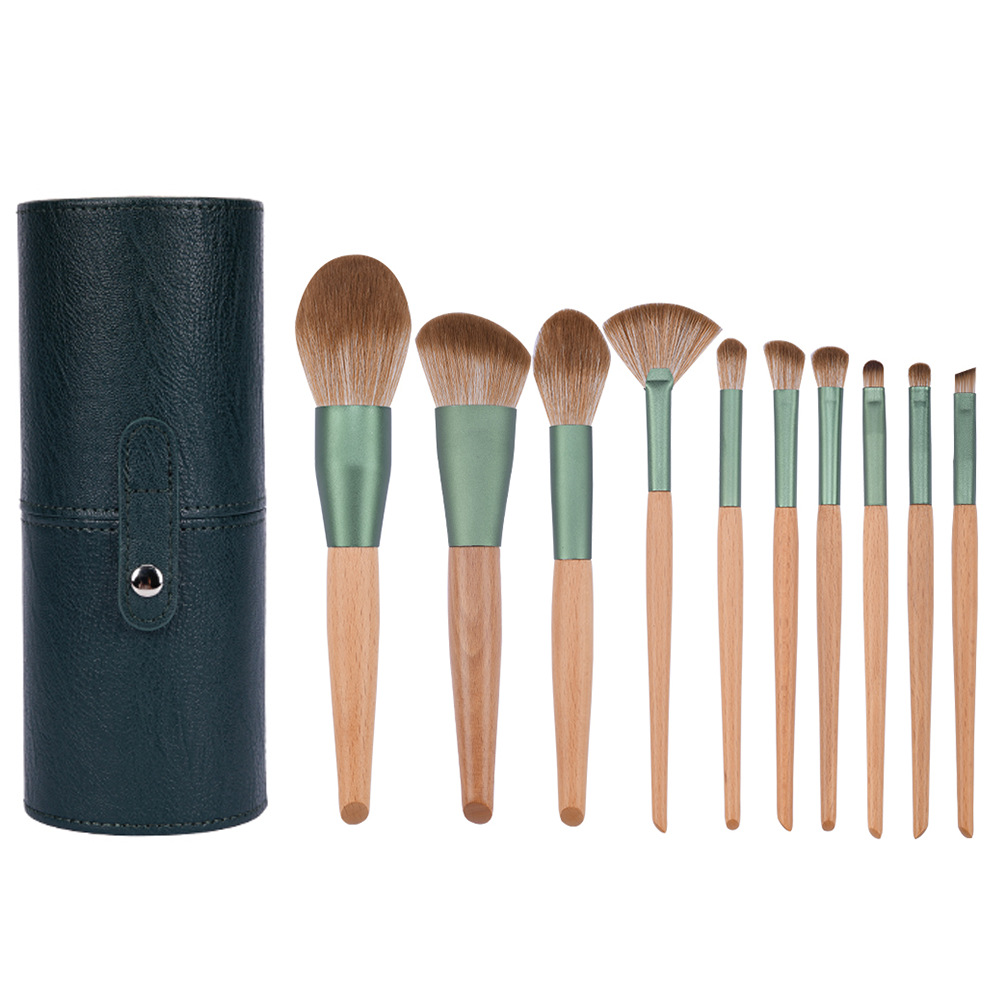 10 green dill makeup brush+green cloud brush barrel