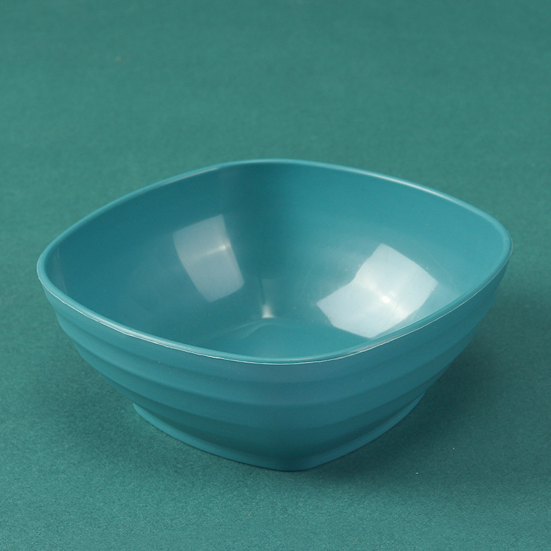 Tazón cuadrado de 5.5 pulgadas, juego de 4, tazón cuadrado para sopa de 500 ml color trigo, tazón para niños, irrompible, tazón para comer en el hogar, tazón para agua con azúcar