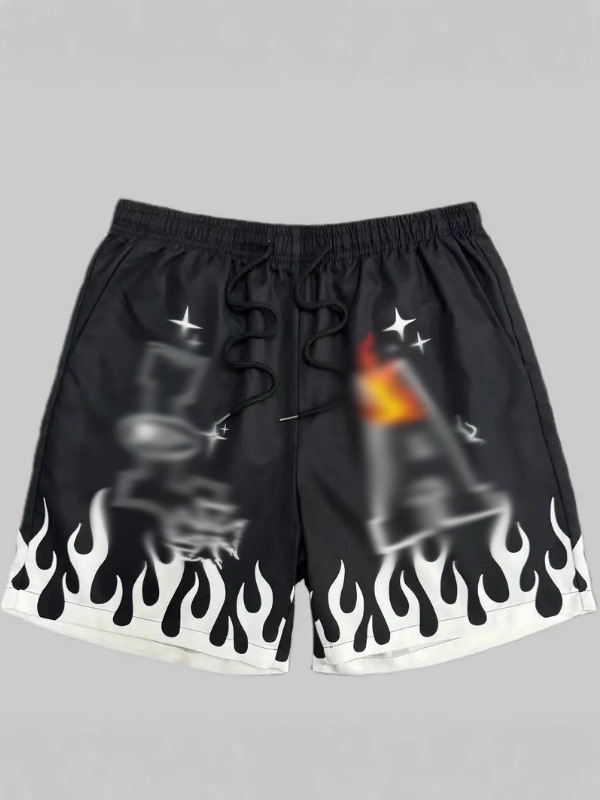 Cross-Border Amazon Aliexpress Hawaiian Casual Men's Shorts Summer Candy Color 3D Printed Five-Point Beach Pants