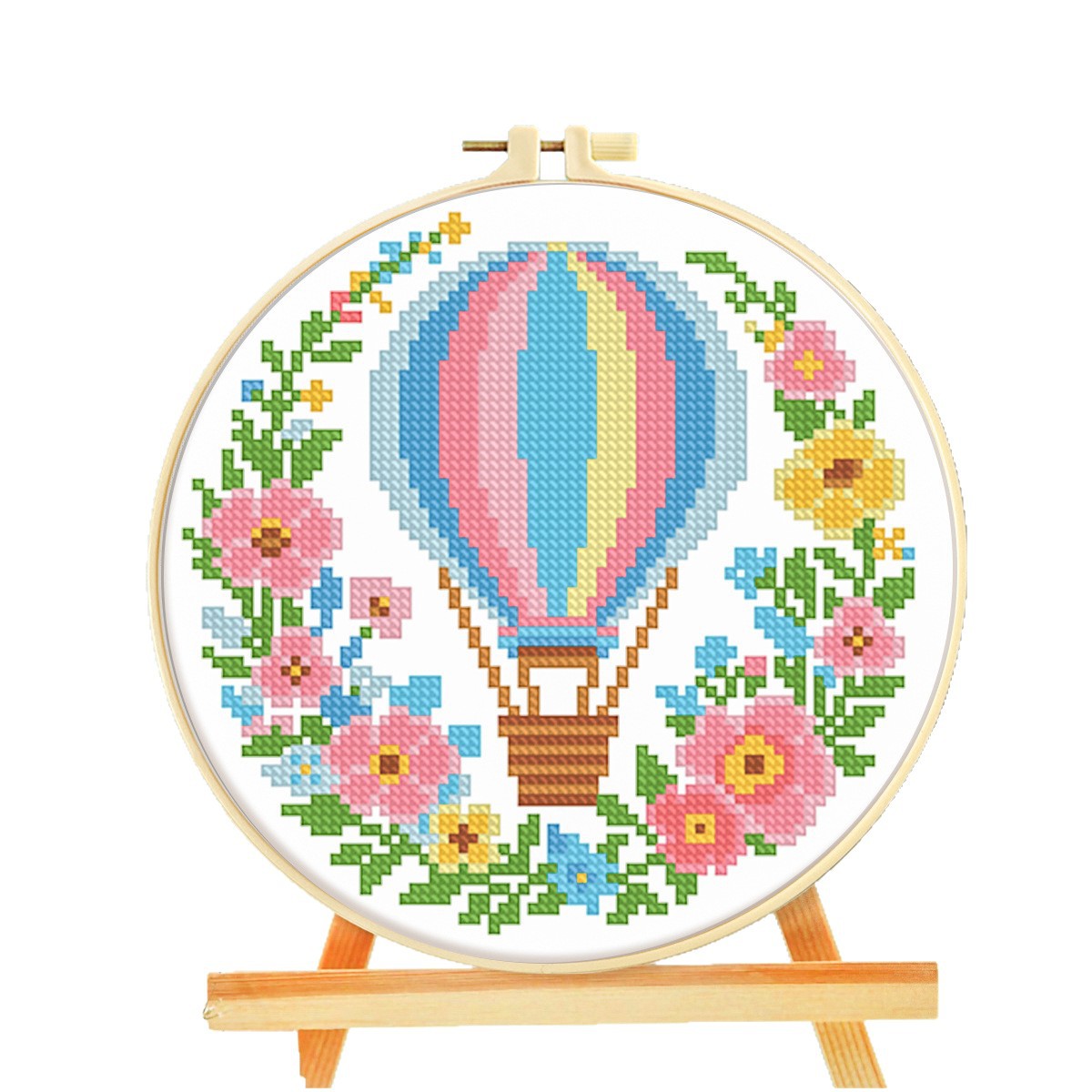 Mona Lisa real cross-border hot-border bordado cruzado globos calientes flor estética simple bordado cruzado image 5