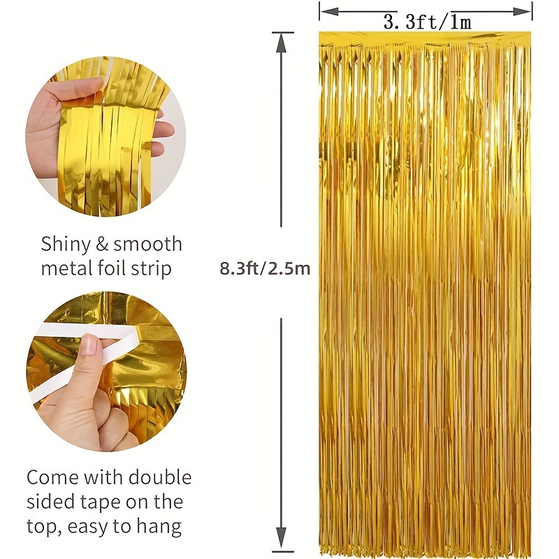 Fondo de frasilla de lámina metálica - ideal para cumpleaños, graduaciones y cortinas de lluvia de víspera de año nuevo