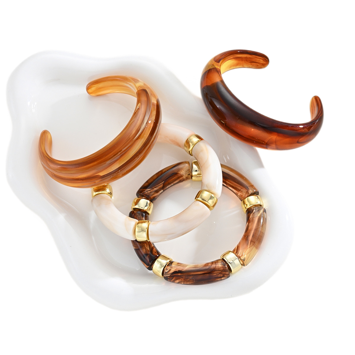 Europa y los Estados Unidos transfronterizos nuevos pulseras acrílicas retro creativas abiertas anchas sensaciones de alta calidad lujosas joyas de pulseras