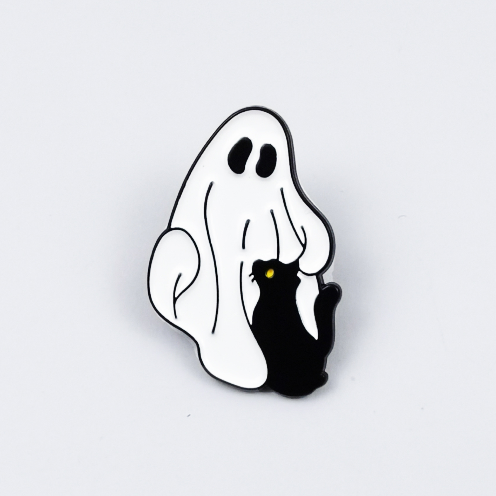 Broche de Gato Negro de Halloween de Aleación de Zinc Decorativo para Ropa