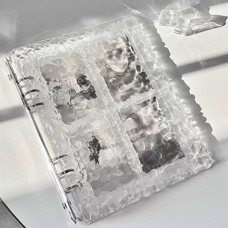 Ripple de agua A5 transparente acrílico de alto valor Libro de almacenamiento Cuatro cuadrados Tarjeta de tres pulgadas Color Álbum de fotos simple al por mayor
