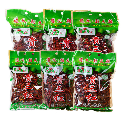 Dried chili peppers 500g, chili peppers, bird's eye chili for stir-frying, hot pot seasoning, sauce, Guizhou dried chili peppers, commercial use