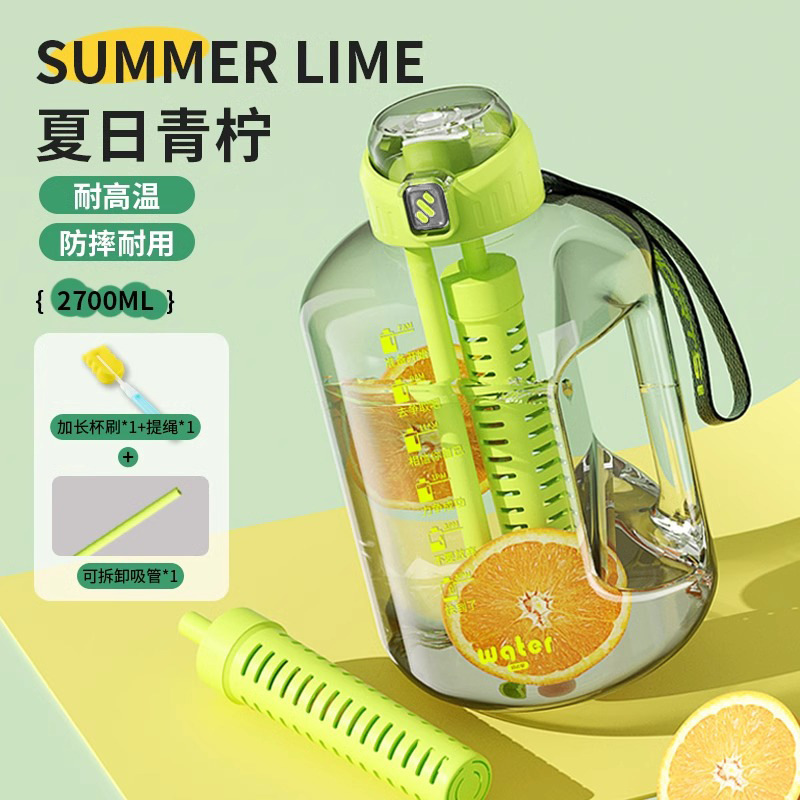 跨境专供耐高温塑料杯子大容量健身房运动水杯便携水壶批发吨吨桶|undefined