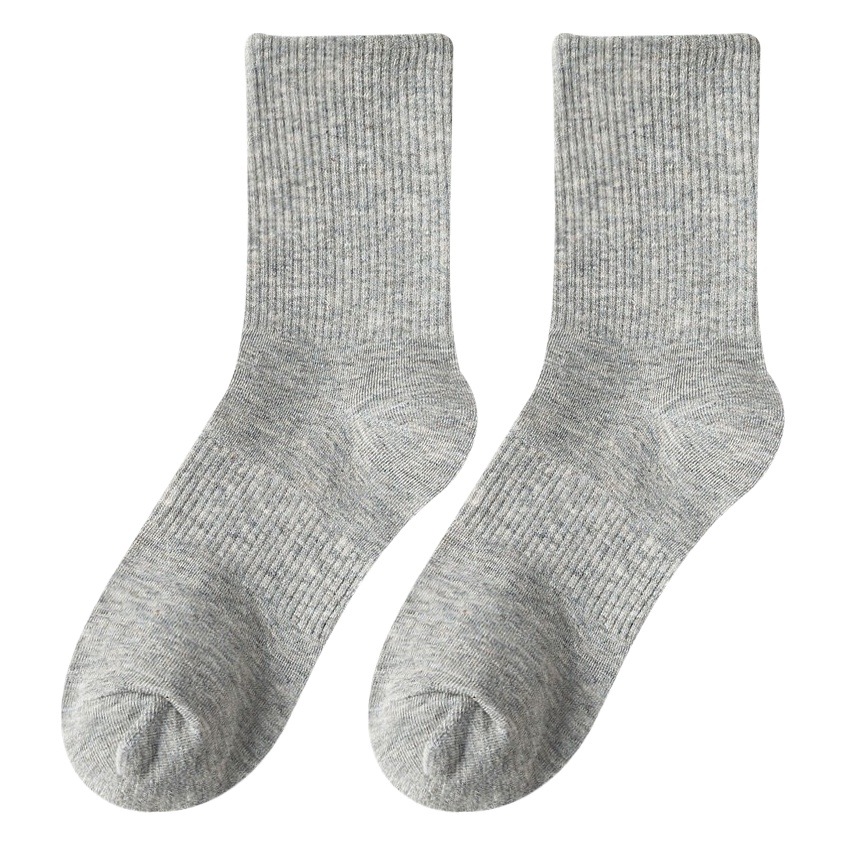 Calcetines blancos calcetines de media pantorrilla de mujer primavera y otoño Algodón puro ins medias negras de moda calcetines largos finos de color sólido de verano para hombres